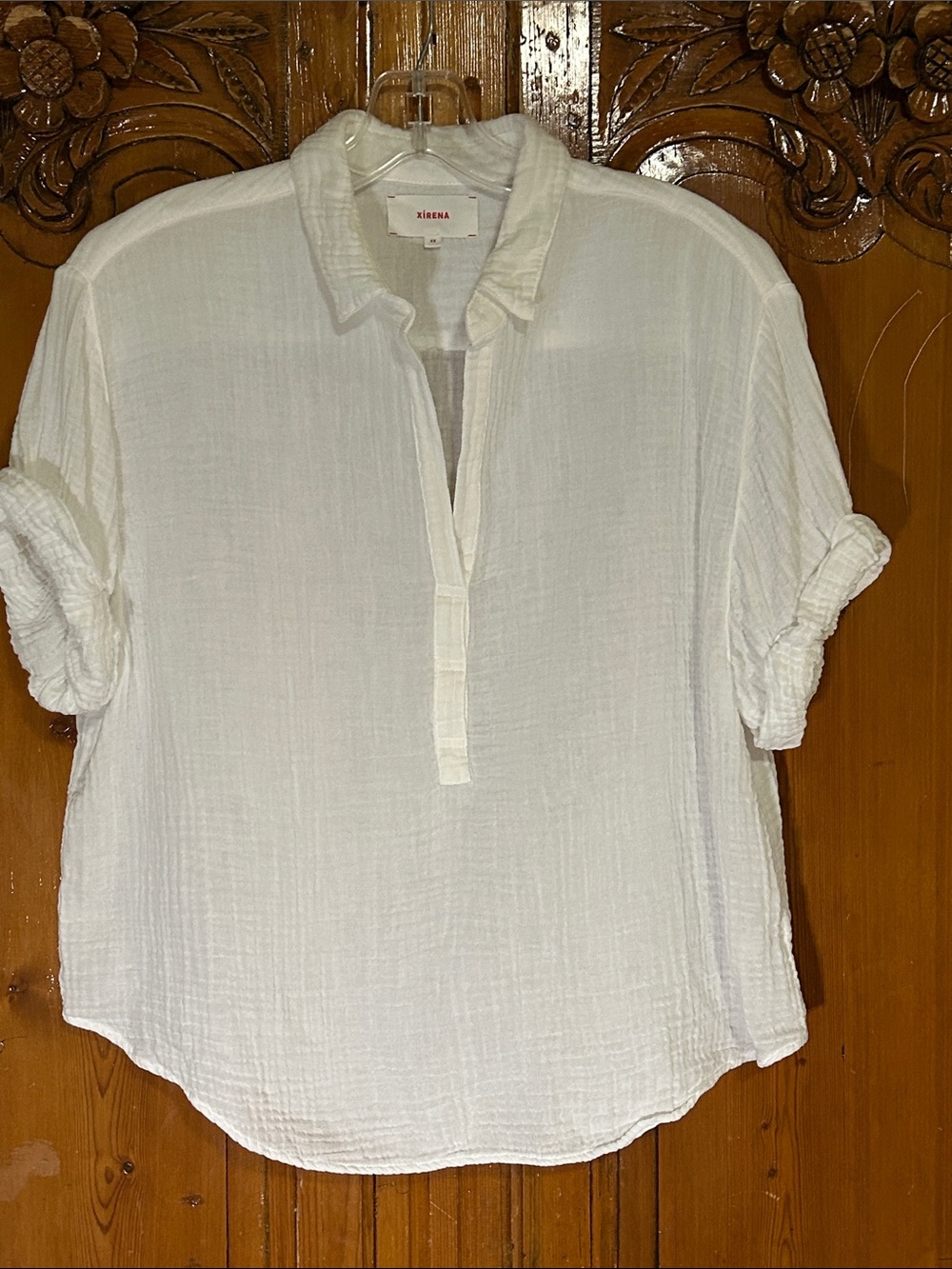 XIRENA Cruz Relaxed 100% Cotton Gauze Top. XS - Picture 3 of 9